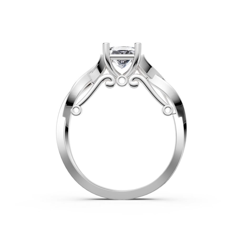 Sculptural Princess Cut Diamond Engagement Ring – VS1 Clarity