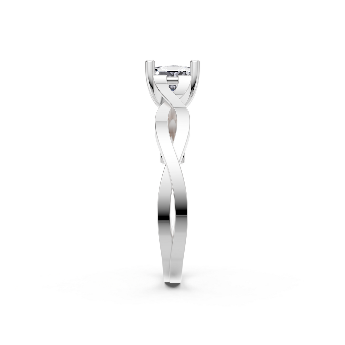 Sculptural Princess Cut Diamond Engagement Ring – VS1 Clarity