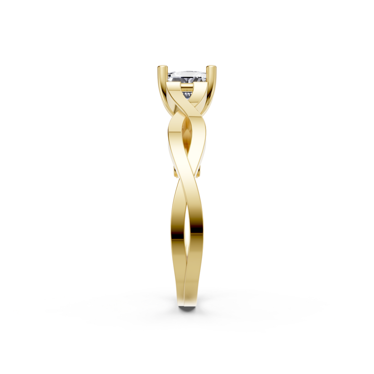 Sculptural Princess Cut Diamond Engagement Ring – VS1 Clarity