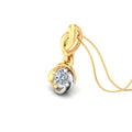 Certified Lab-Grown Diamond Ribbon Knot Solitaire Pendant | Two-Tone Gold
