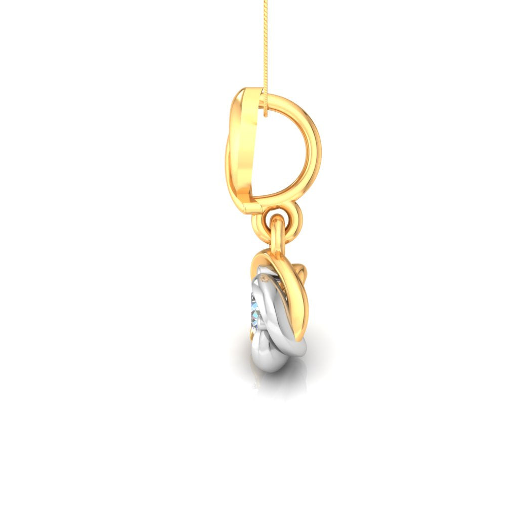Certified Lab-Grown Diamond Ribbon Knot Solitaire Pendant | Two-Tone Gold