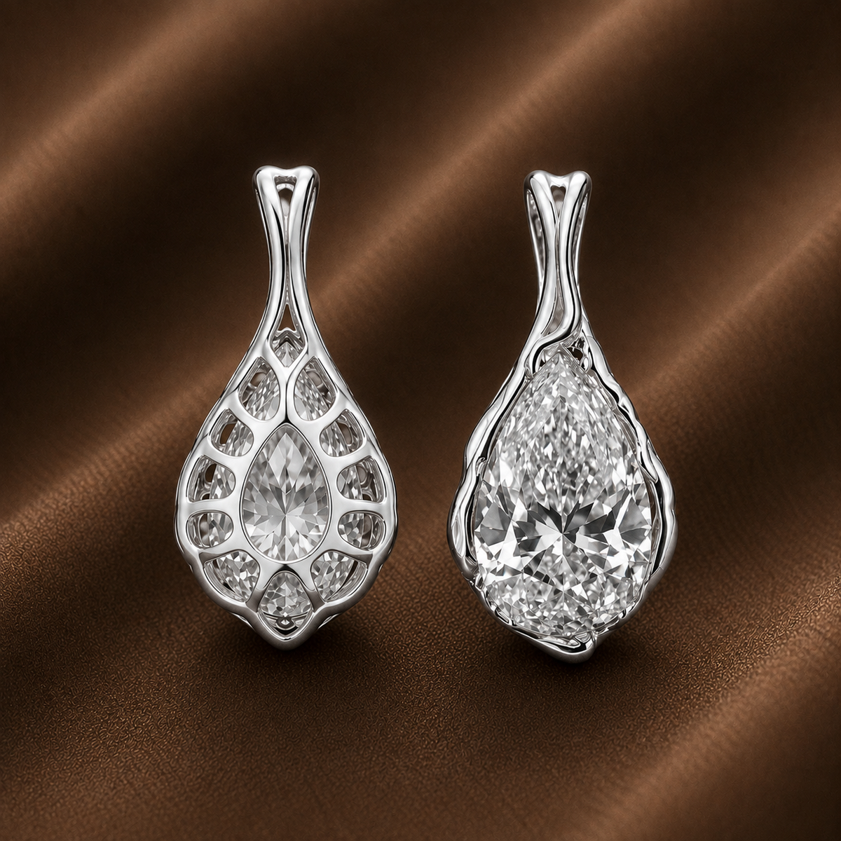 The Golden Cascade Certified Pear Pendant