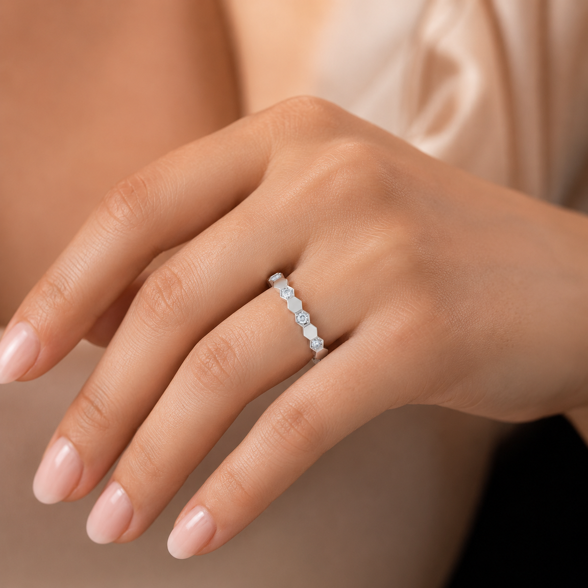 The Lumina Geometric Diamond Ring