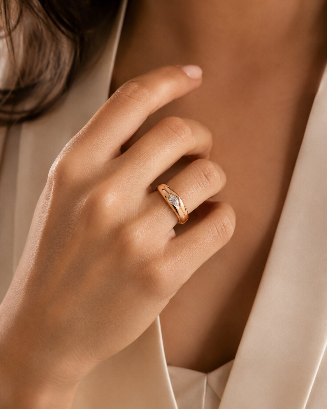 The Sculpted Marquise Dome Ring