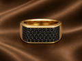 The Obsidian Pave Men's Gold Band