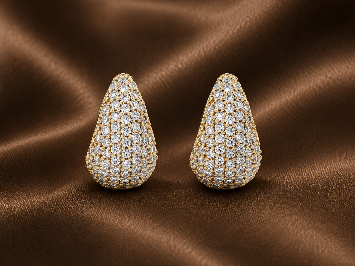 The Radiance Collection: Pave Diamond Teardrop Earrings