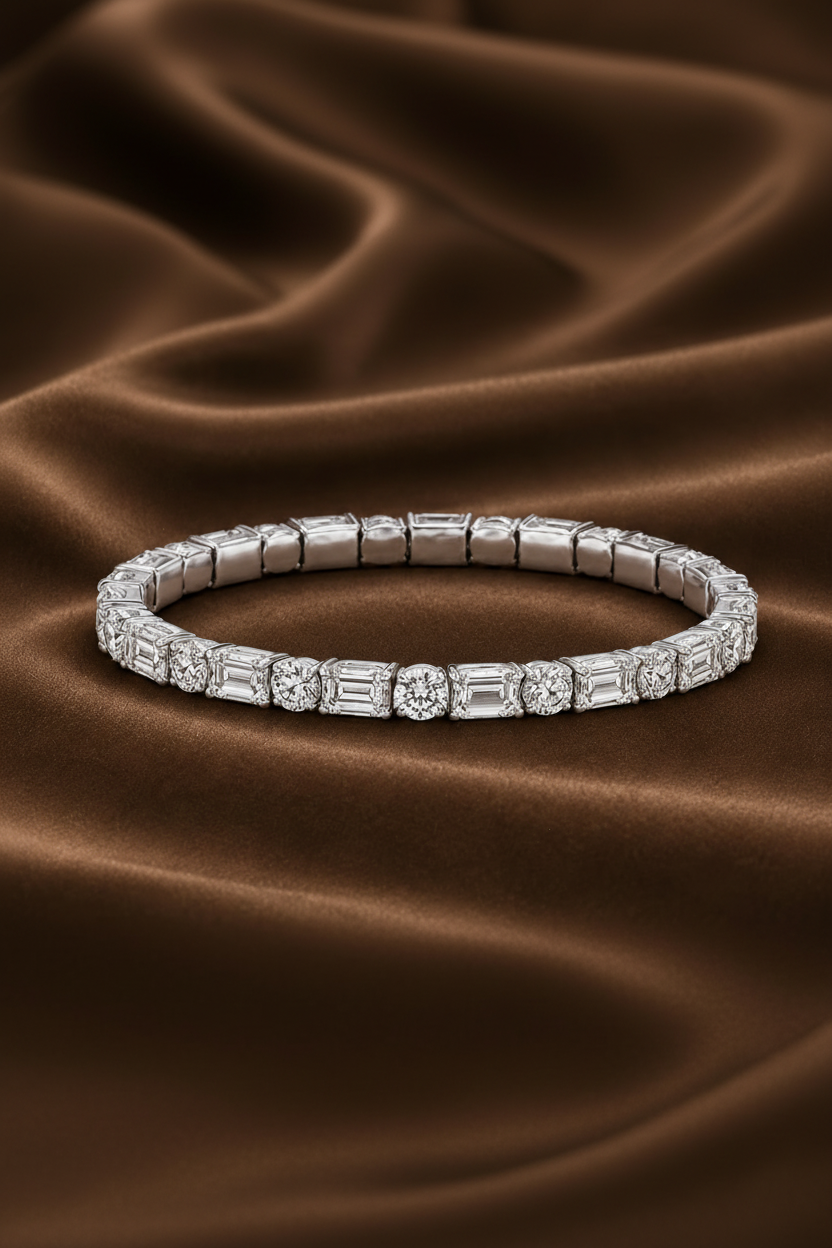 The Imperial Emerald & Round Diamond Bracelet