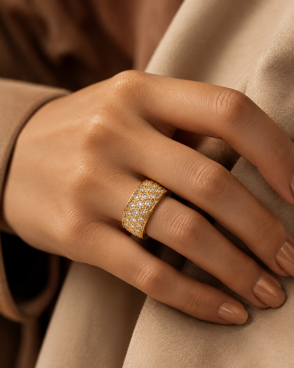 Etoile Pave Diamond Statement Band