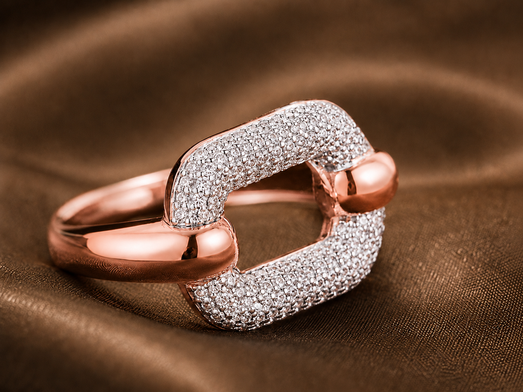 The Novastella Natural Diamond Link Ring