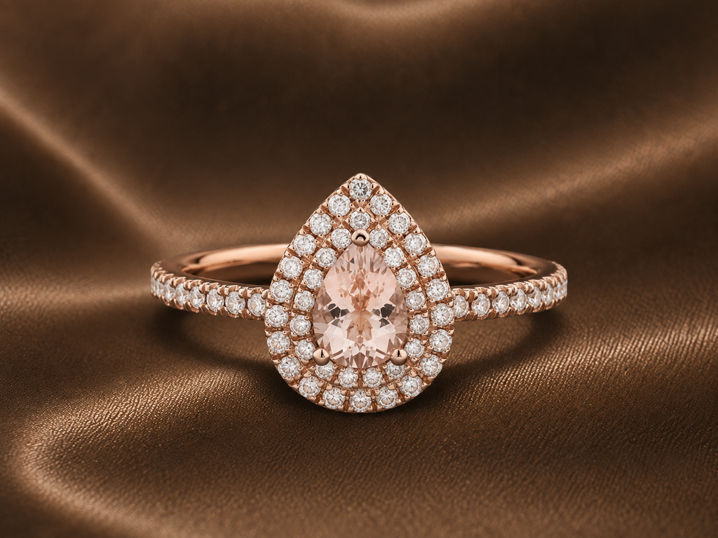 The Aurora Peach Morganite & Diamond Ring