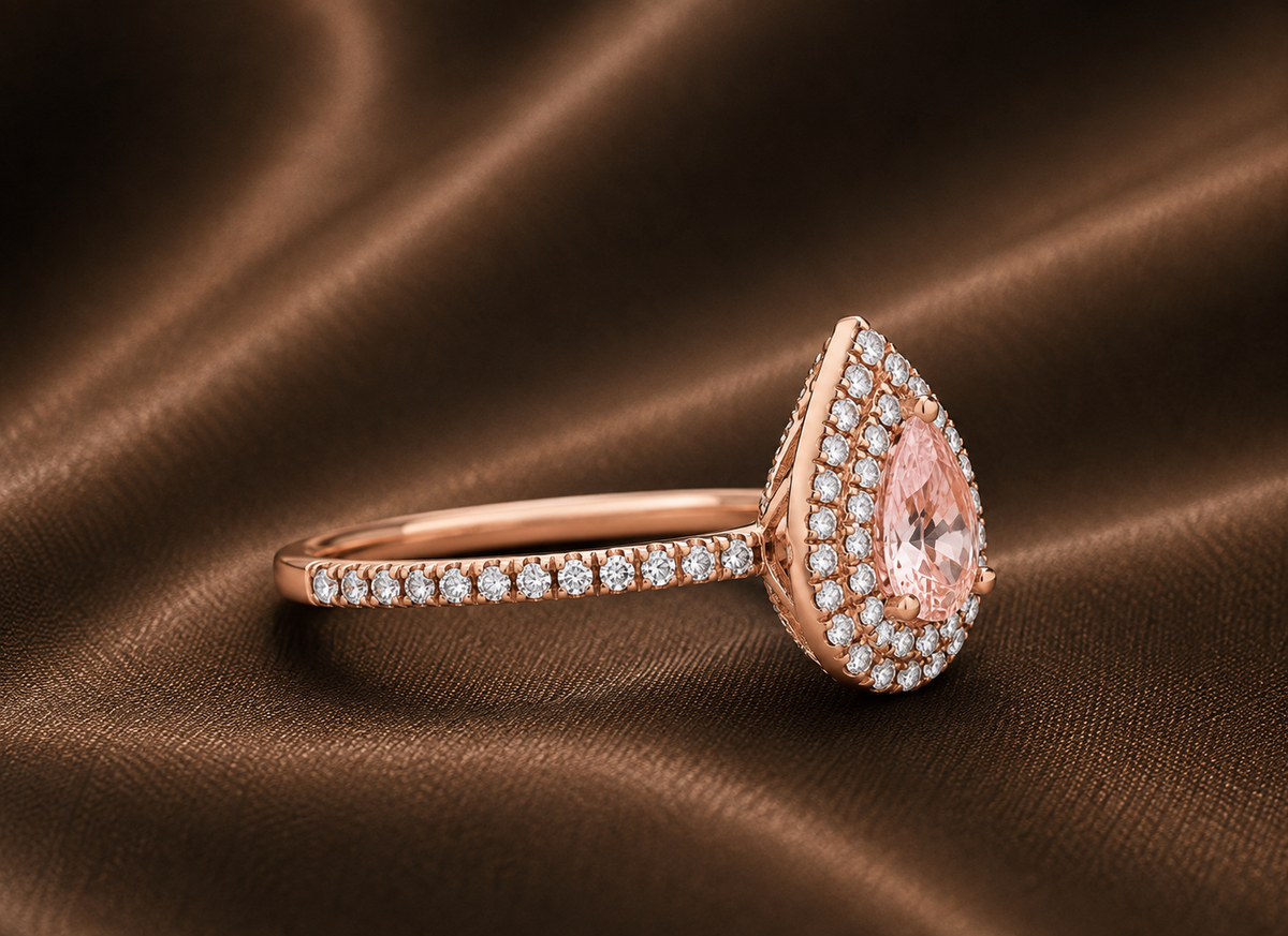 The Aurora Peach Morganite & Diamond Ring