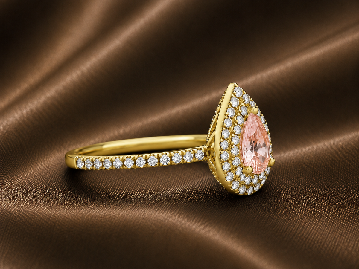 The Aurora Peach Morganite & Diamond Ring
