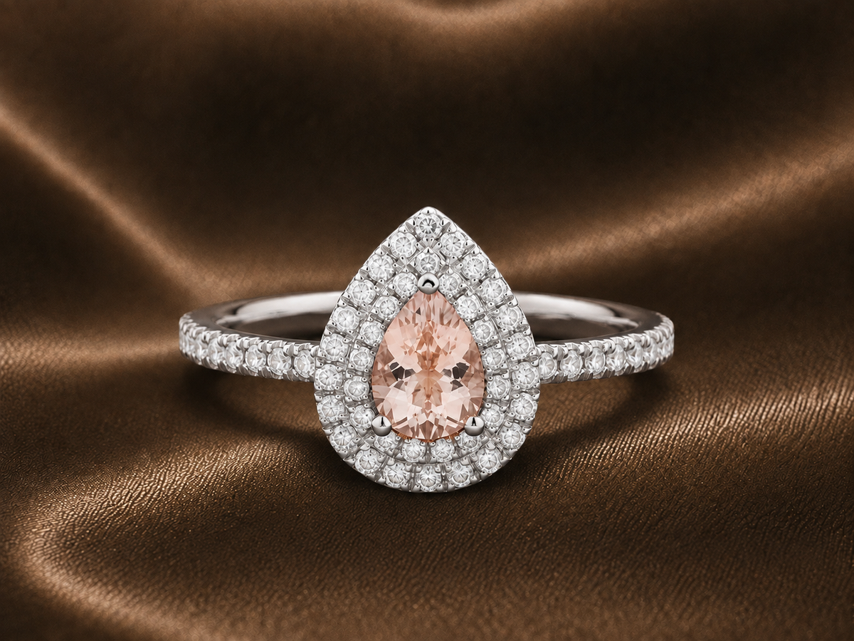 The Aurora Peach Morganite & Diamond Ring