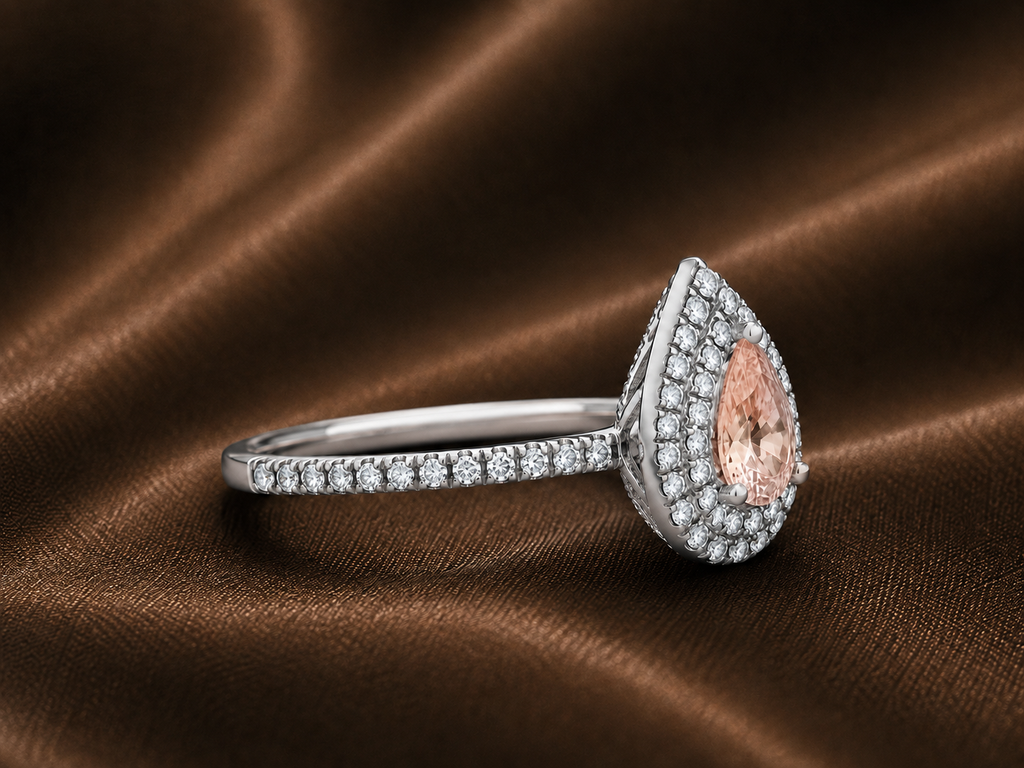 The Aurora Peach Morganite & Diamond Ring