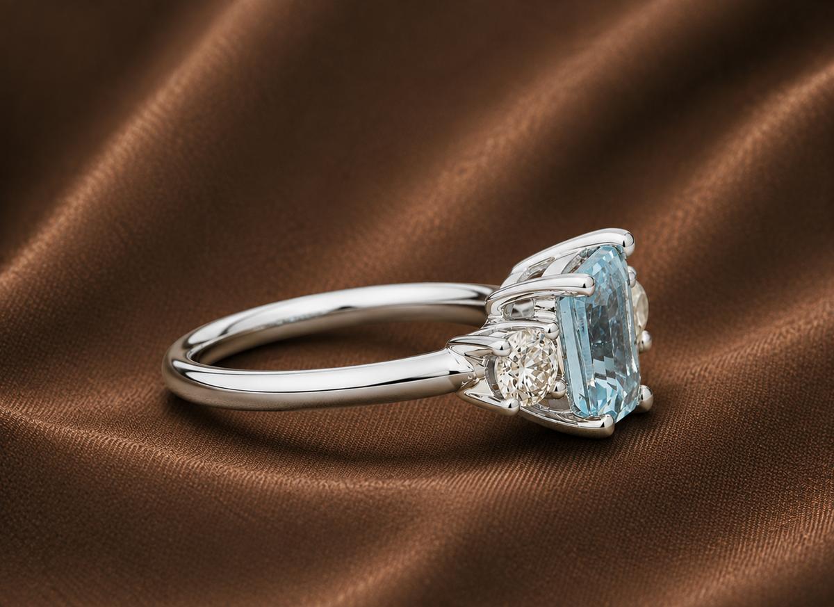 The Glacier Aquamarine & Diamond Ring