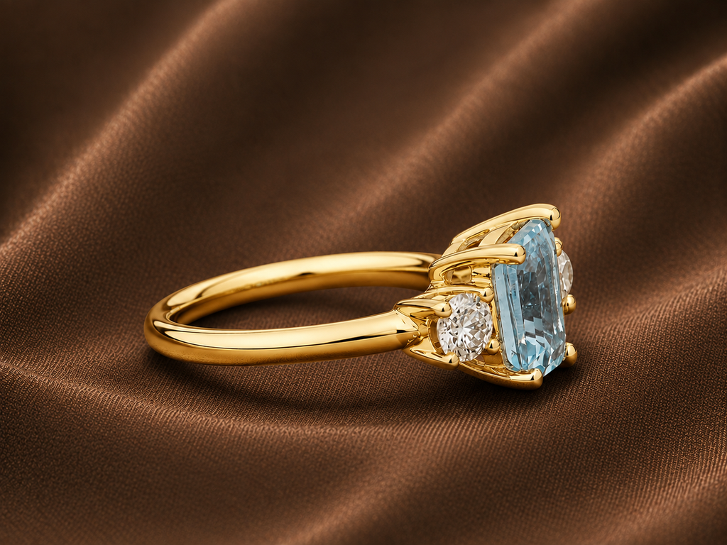 The Glacier Aquamarine & Diamond Ring