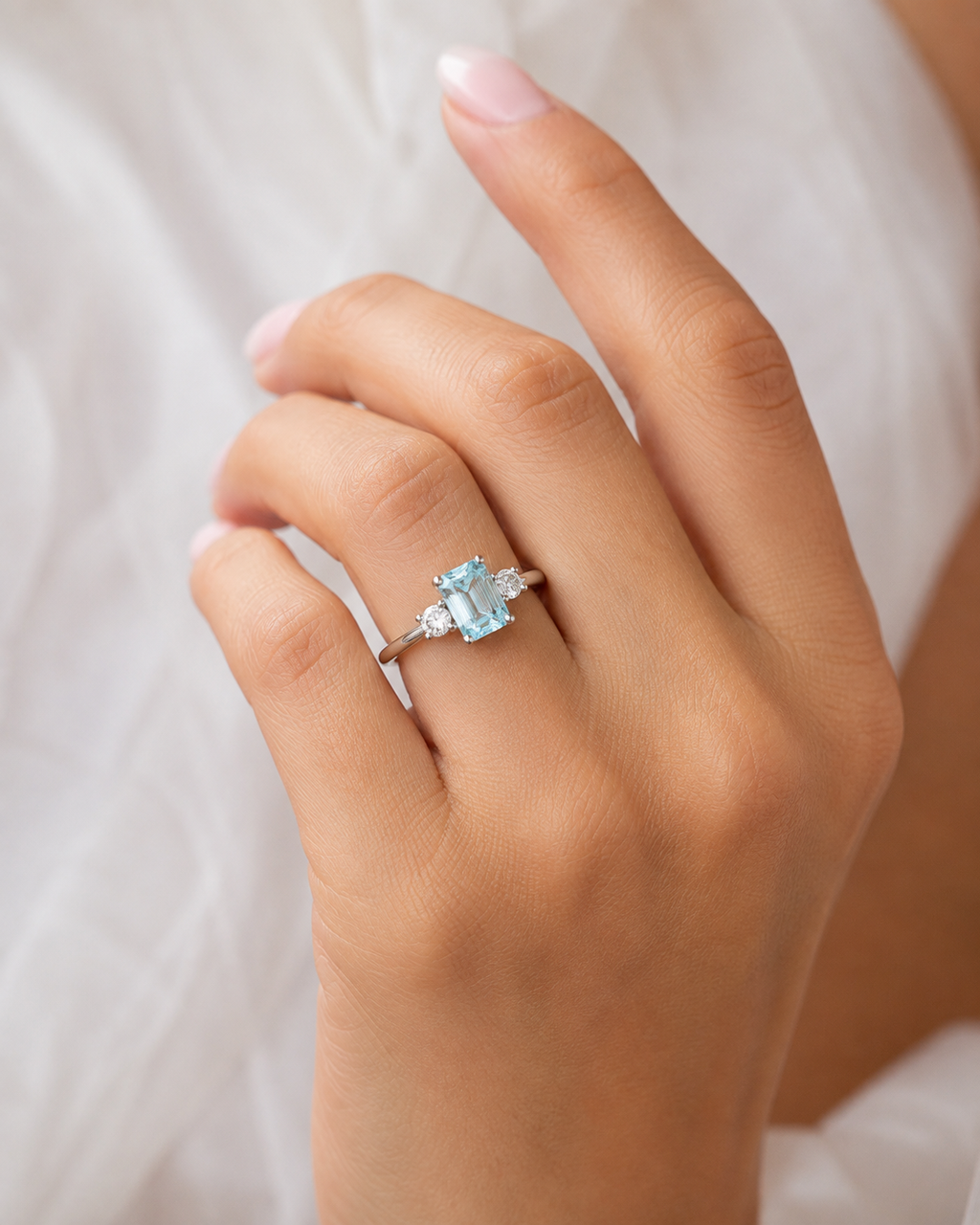 The Glacier Aquamarine & Diamond Ring