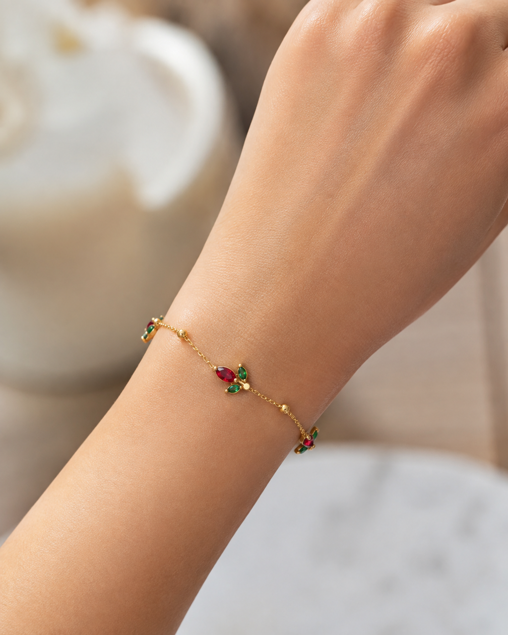 The Empress Gemstone Vine Bracelet