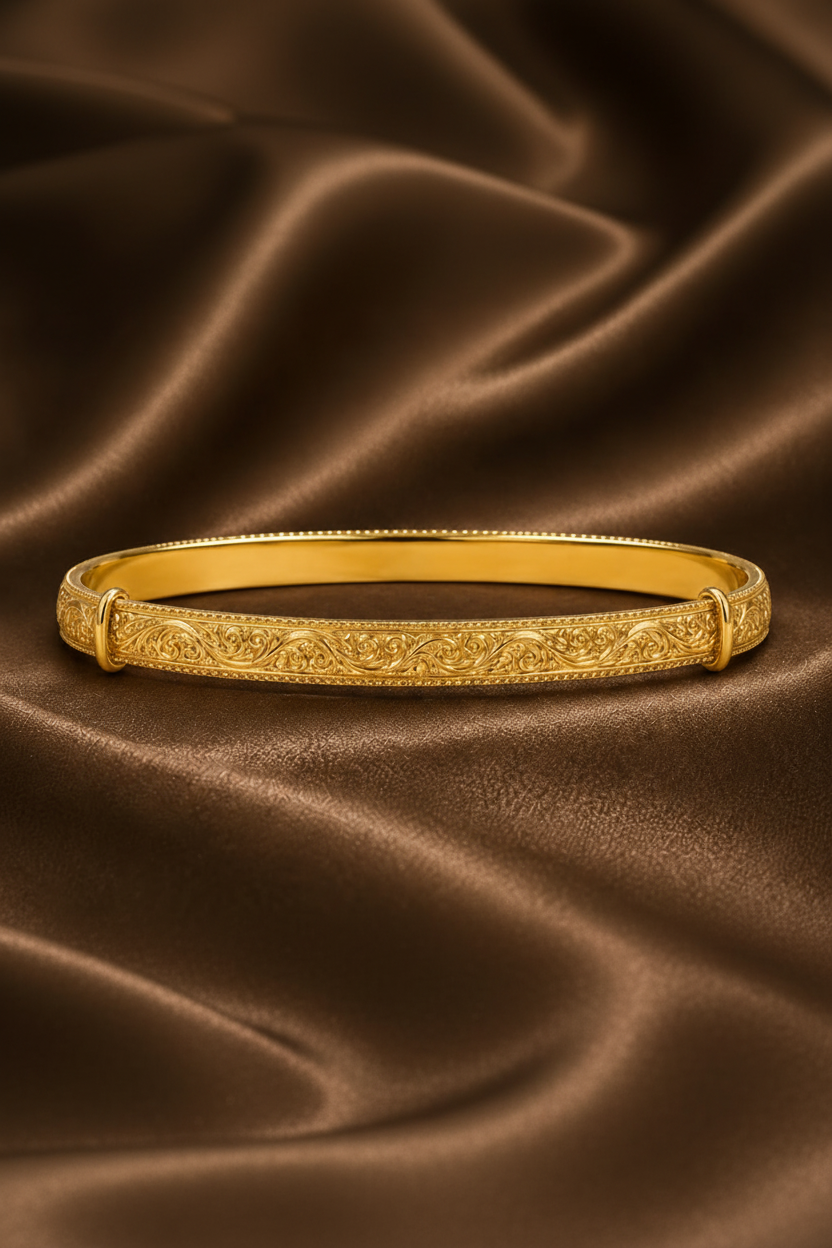 The Heritage Engraved Gold Bangle