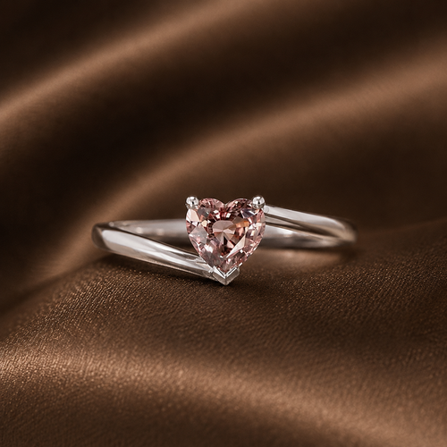 Dainty Pink Heart Twist Ring