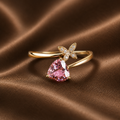Whimsical Pink Trillion & Butterfly Ring
