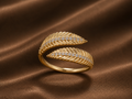 Natural Diamond Feather Wrap Ring