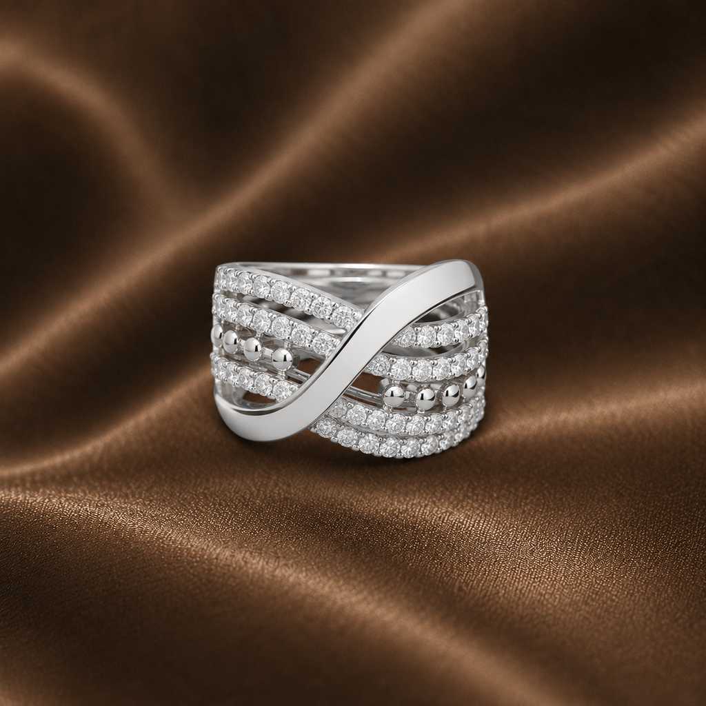 Multi-Row Diamond Illusion Stack Ring