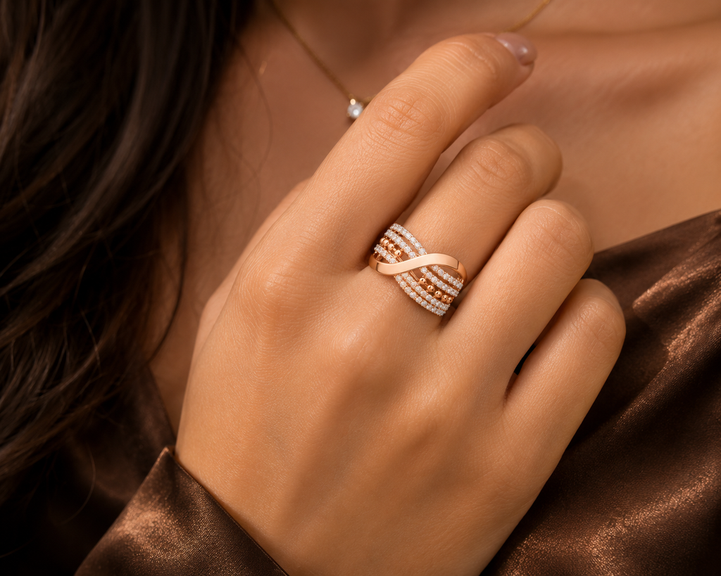 Multi-Row Diamond Illusion Stack Ring
