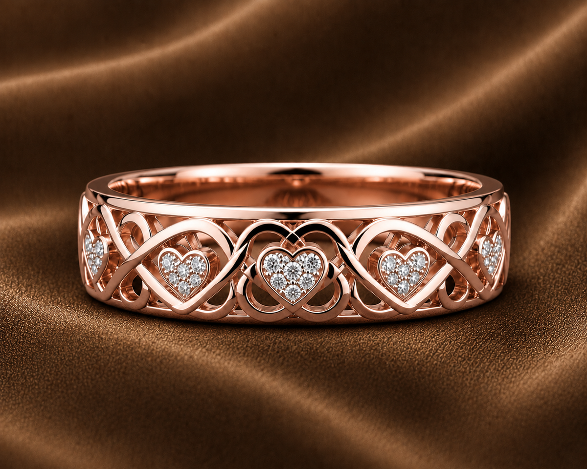 Elegant Diamond Infinity Heart Band