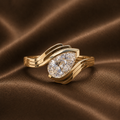 Sculptural Pear Bypass Ring