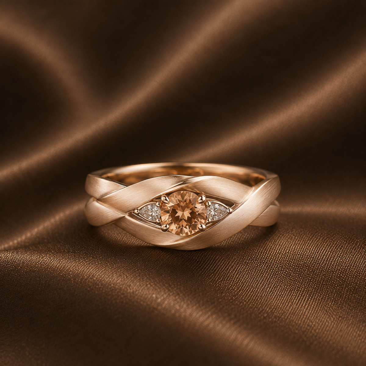 Matte Woven Champagne Ring