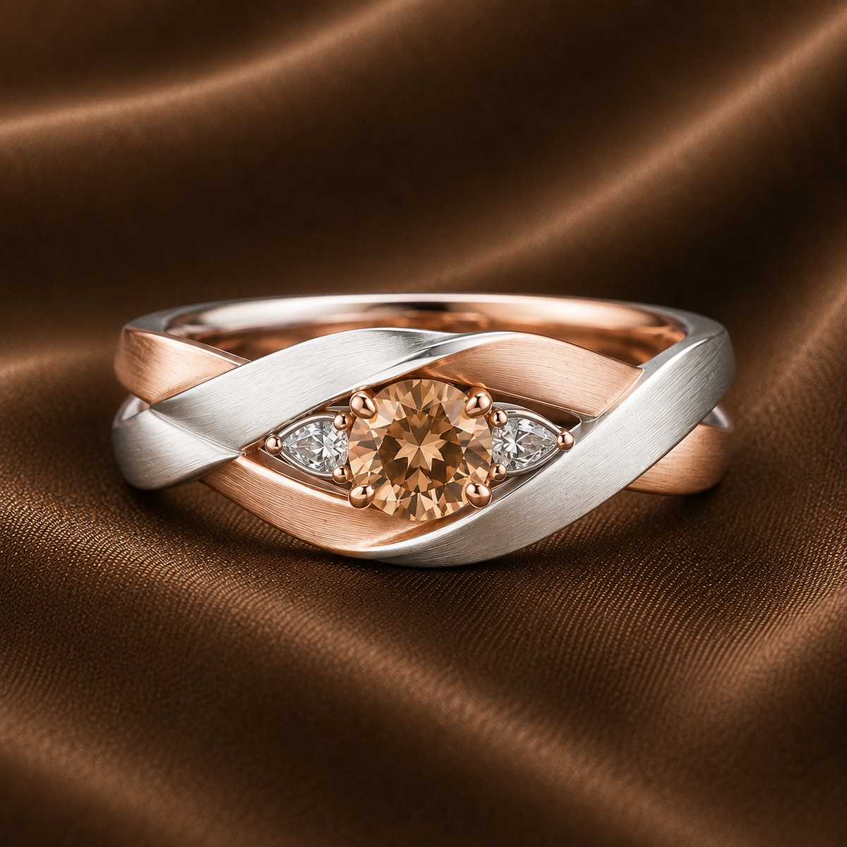 Matte Woven Champagne Ring