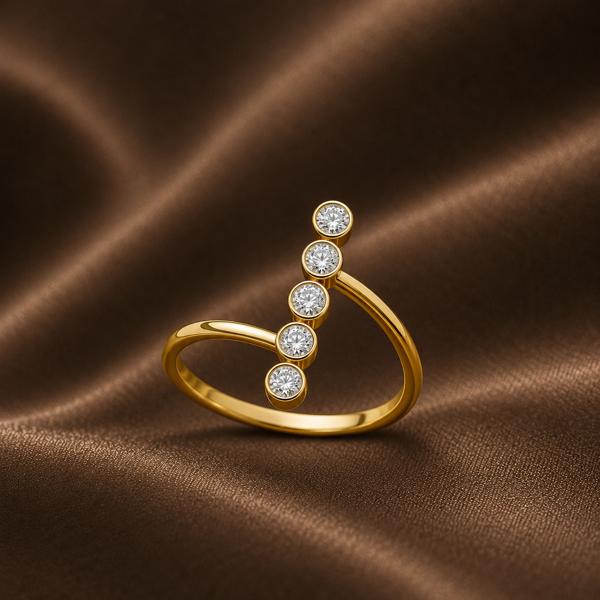 Modern Floating Bezel Wrap Ring