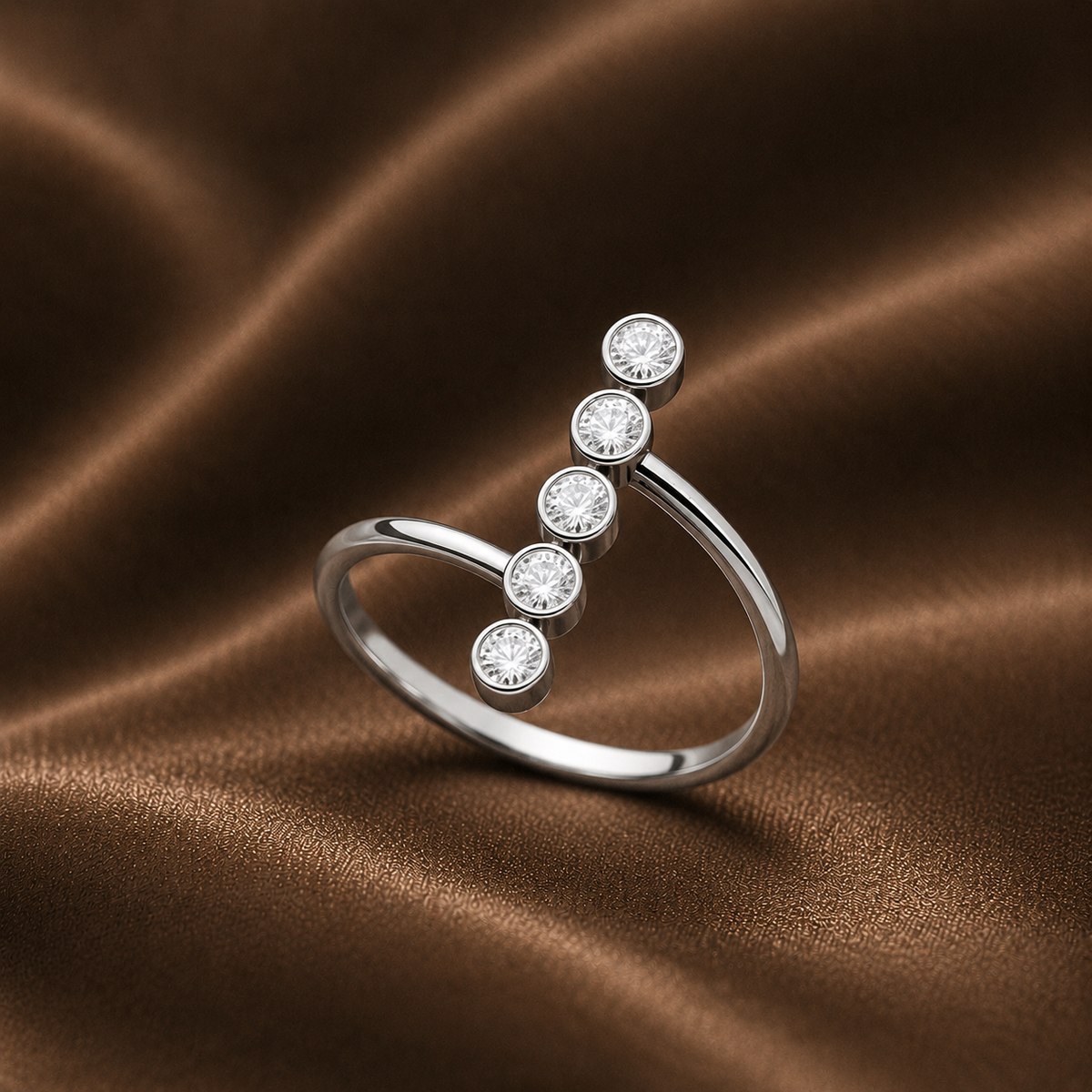 Modern Floating Bezel Wrap Ring