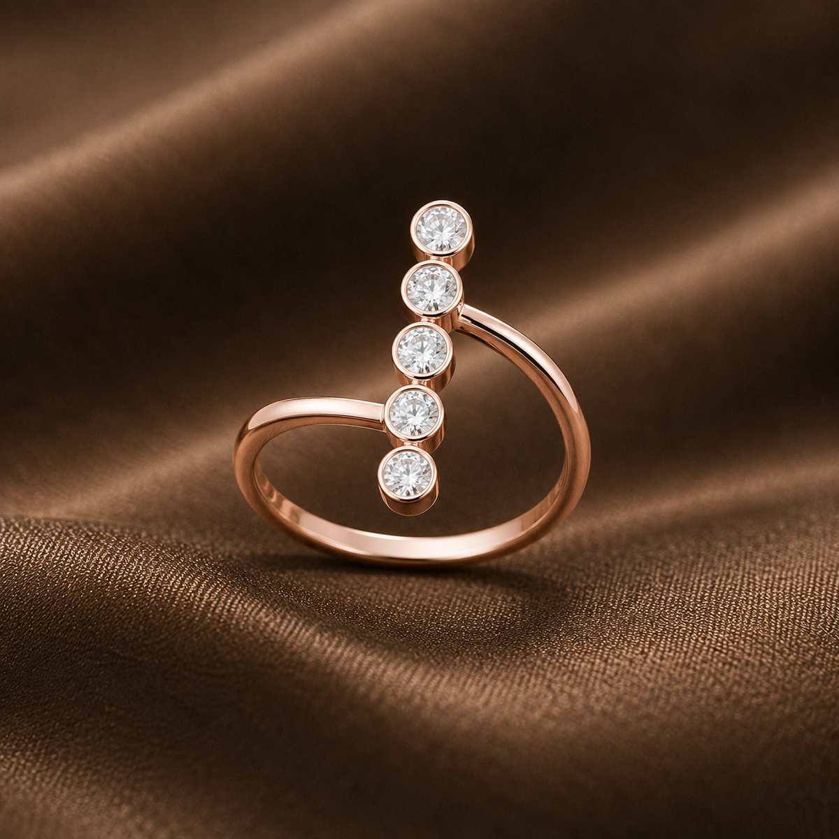 Modern Floating Bezel Wrap Ring