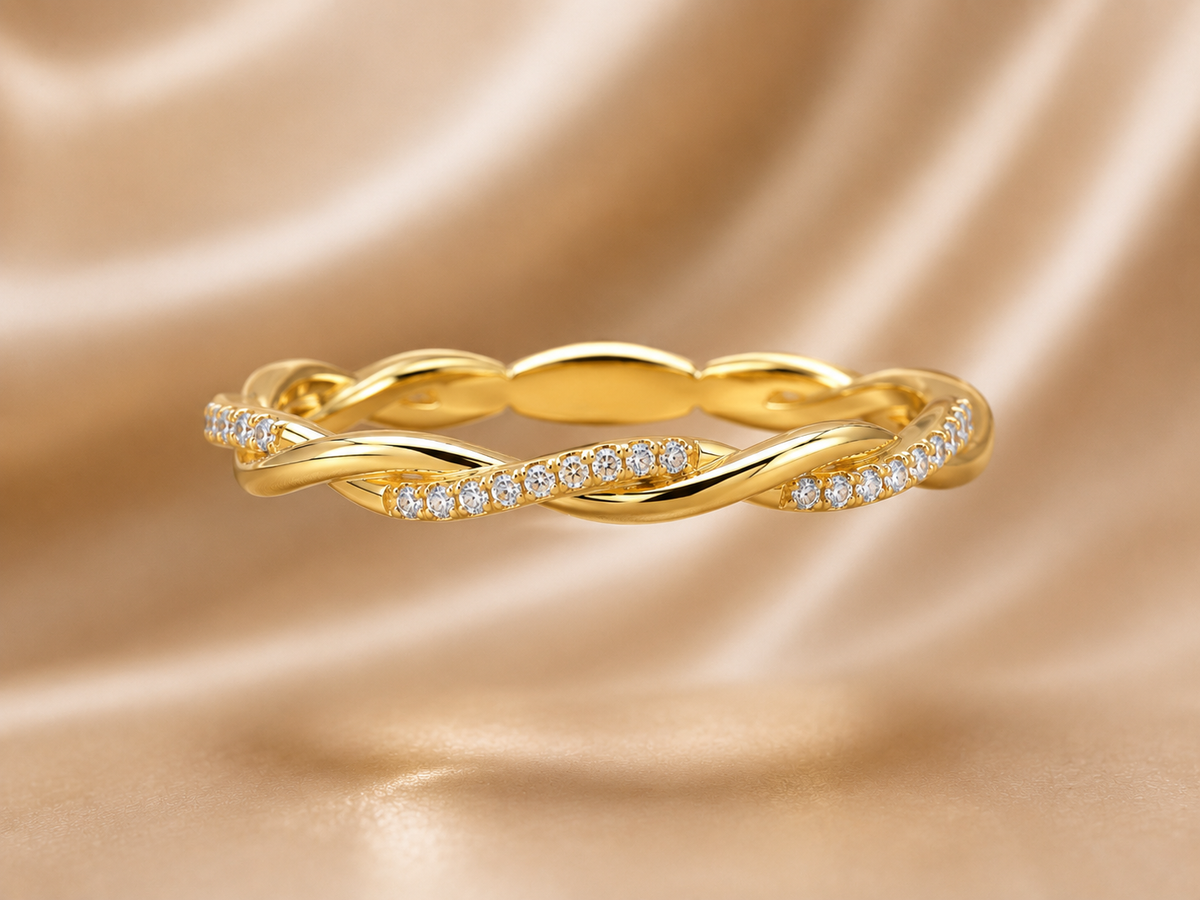 Natural Diamond Eternity Band in Solid Gold & Platinum | Novastella Jewels