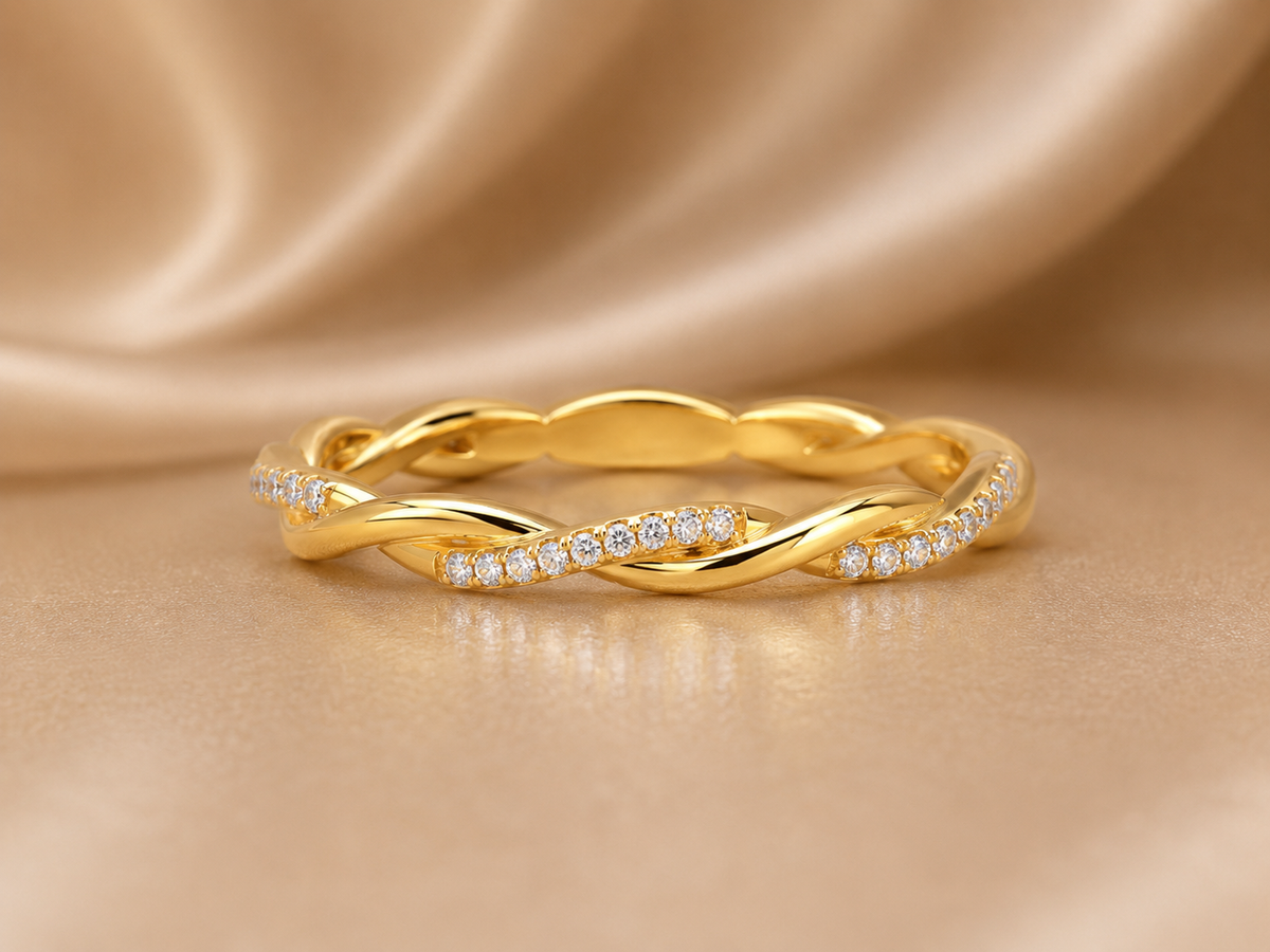 Natural Diamond Eternity Band in Solid Gold & Platinum | Novastella Jewels