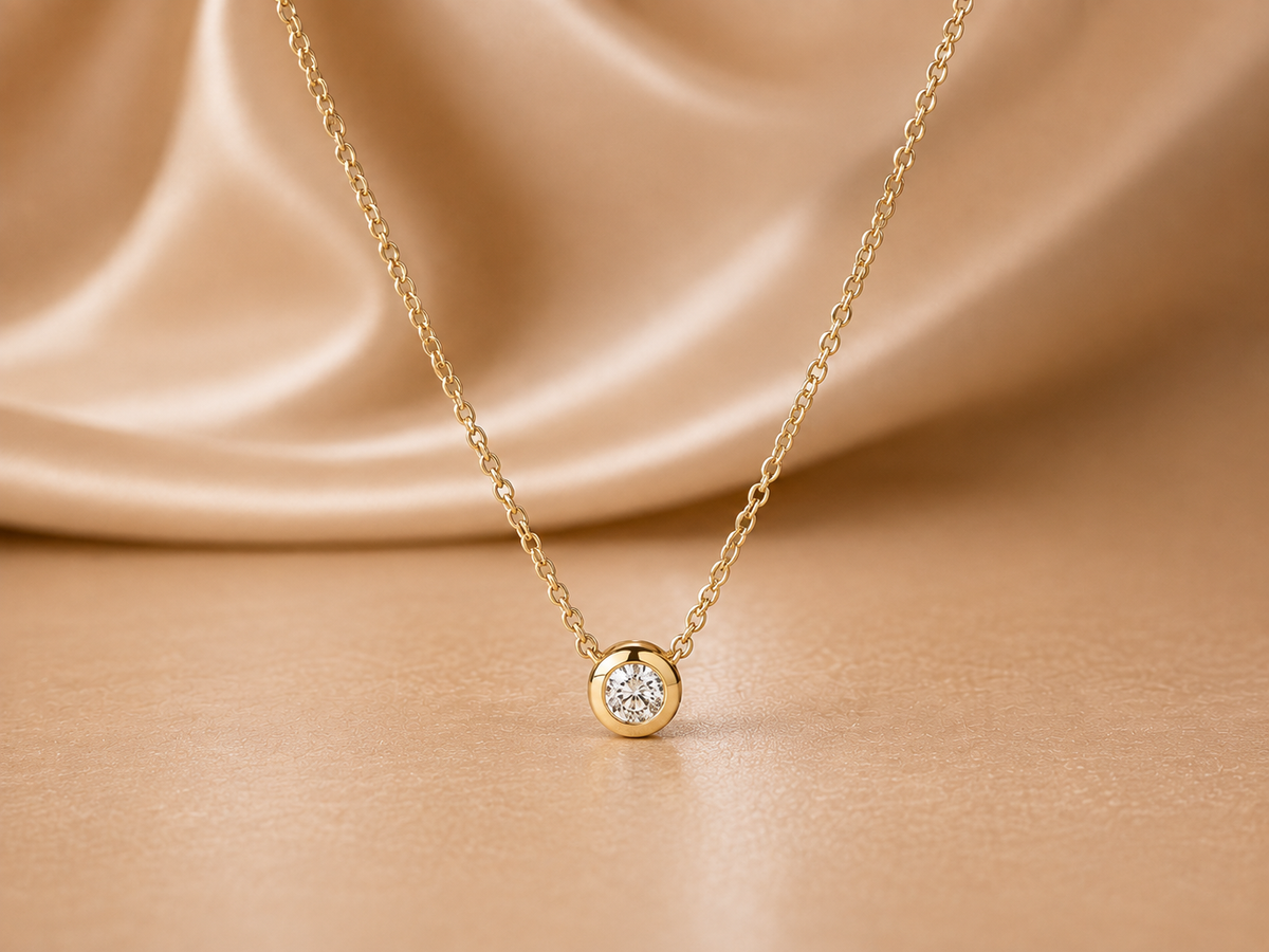 The Pure Light Bezel-Set Solitaire Diamond Necklace