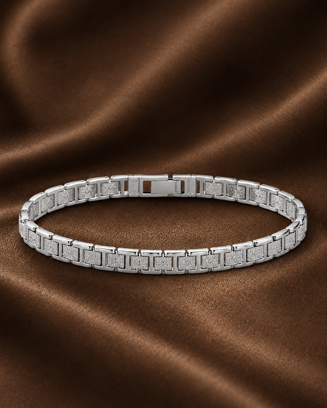 Men's Textured Link Bracelet