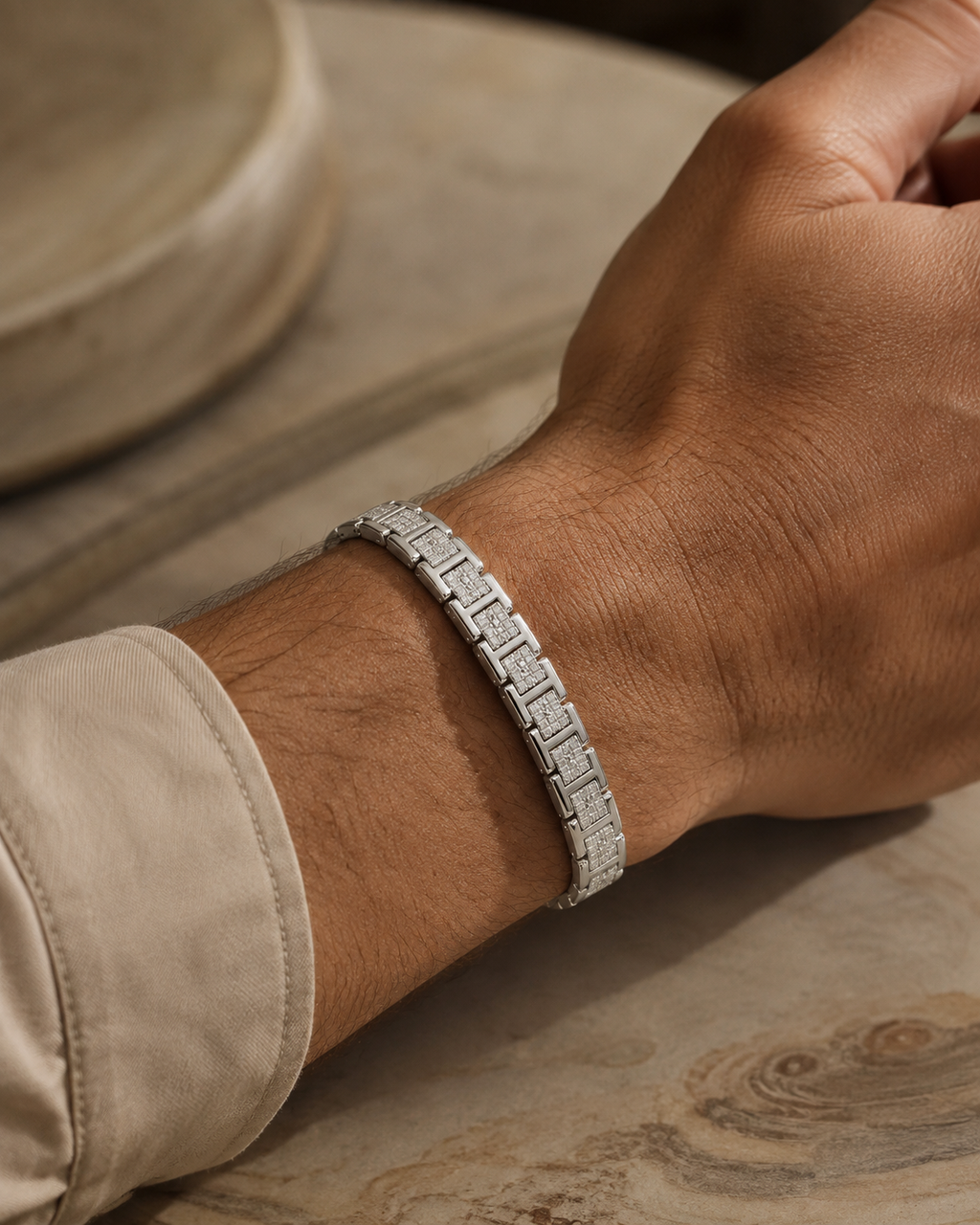 Men's Textured Link Bracelet