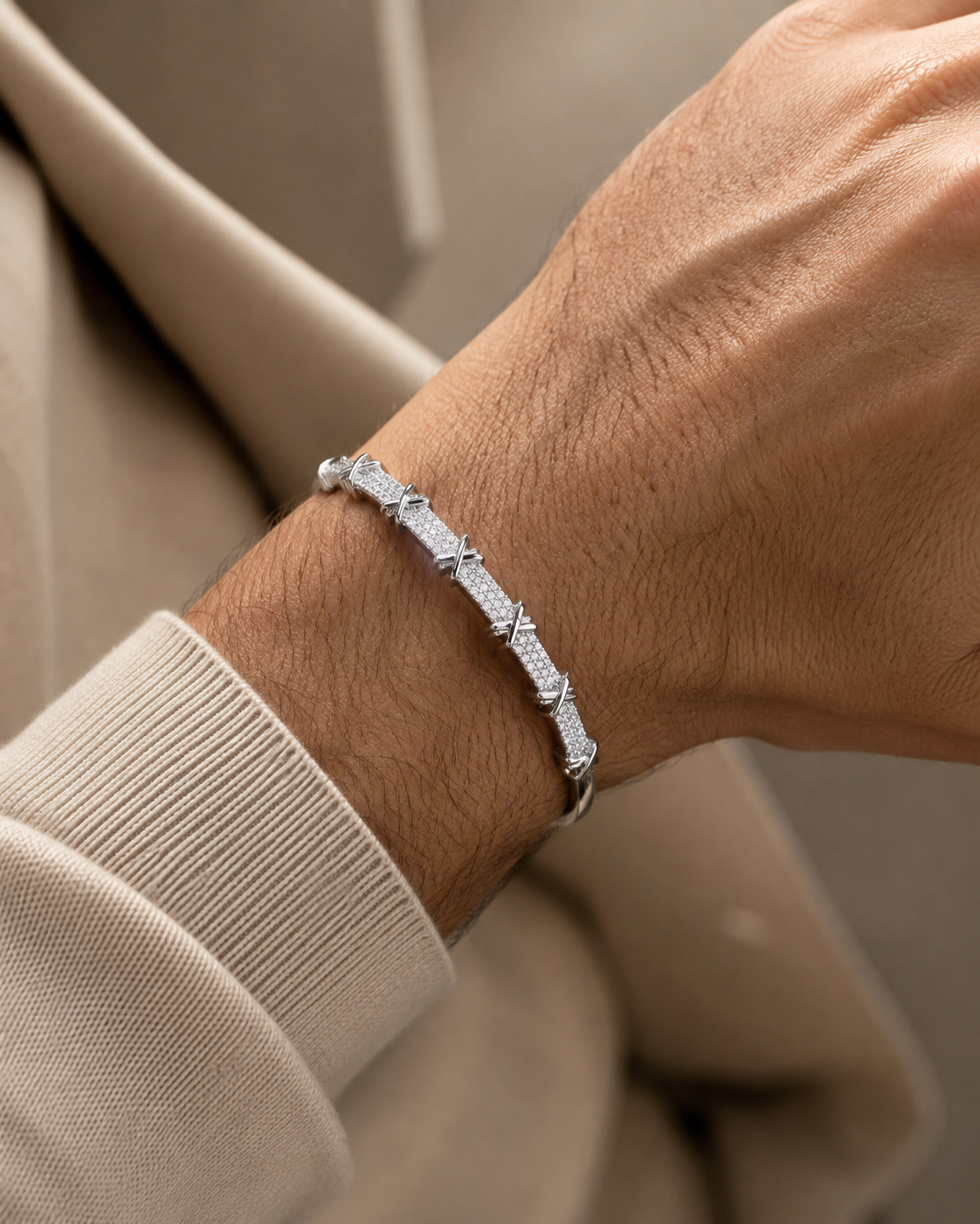 Gold & Natural Diamond Cuff