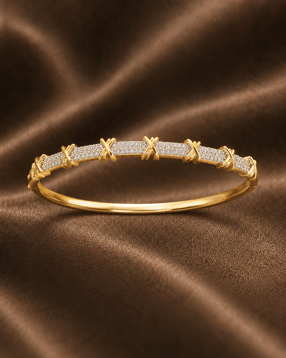 Gold & Natural Diamond Cuff