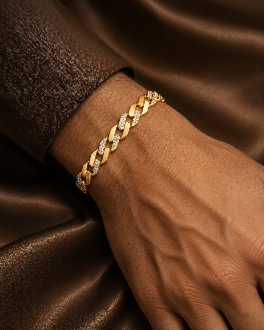 Natural Diamond Cuban Bracelet