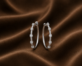 Slim Diamond Hoop Earrings