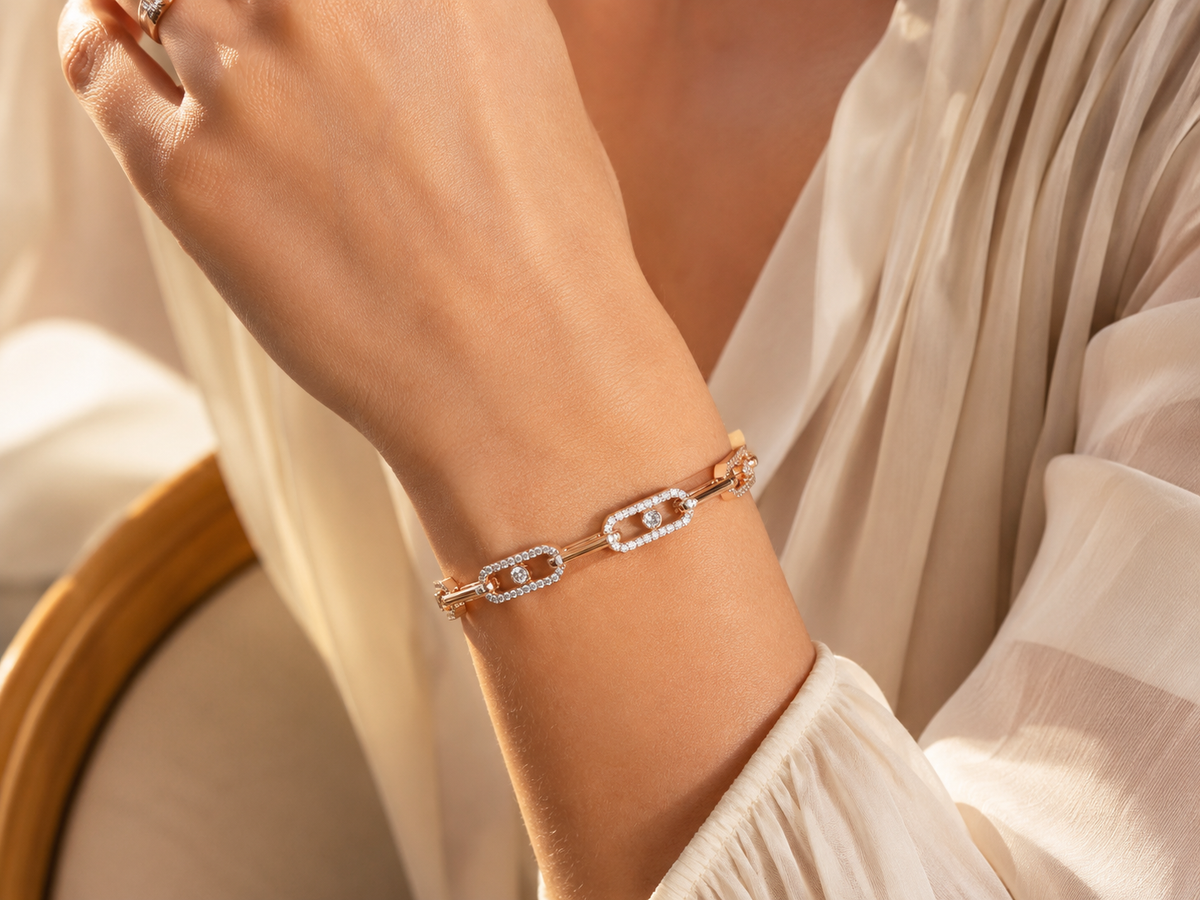 Pave Paperclip Statement Chain