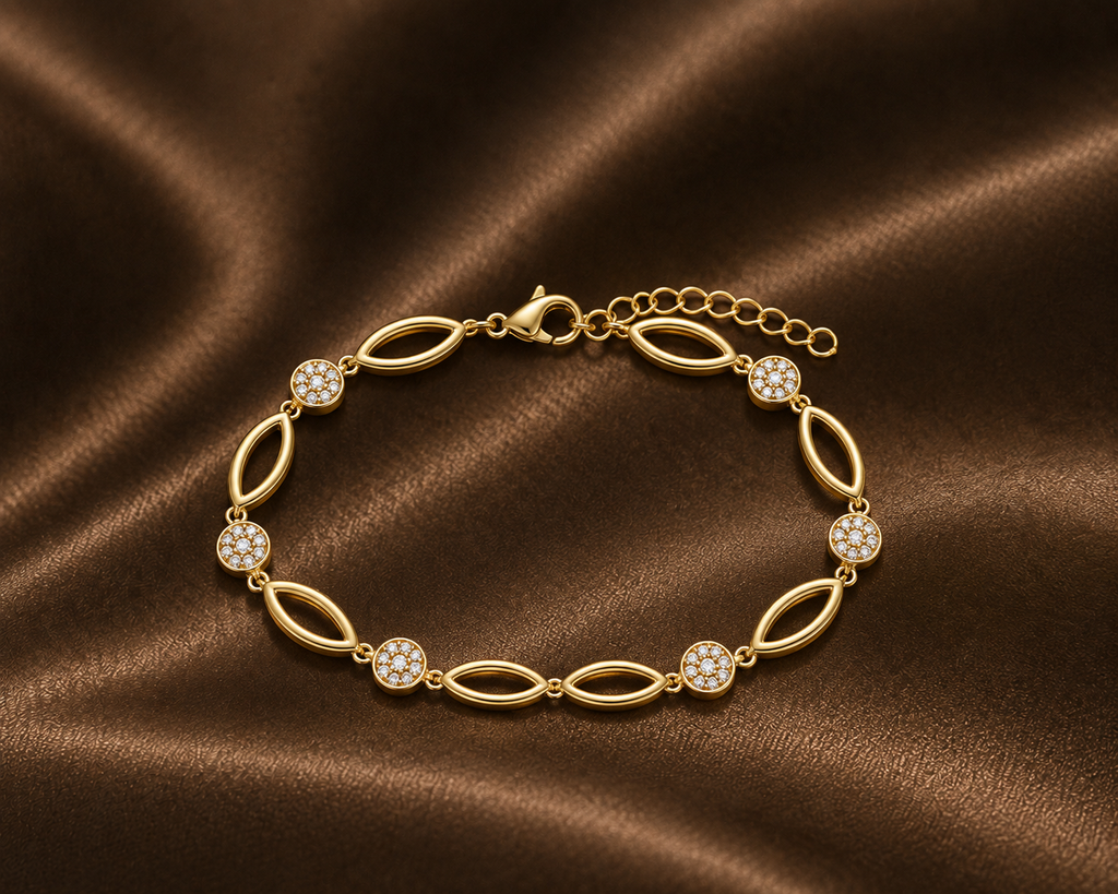 Diamond Station Stacking Bracelet