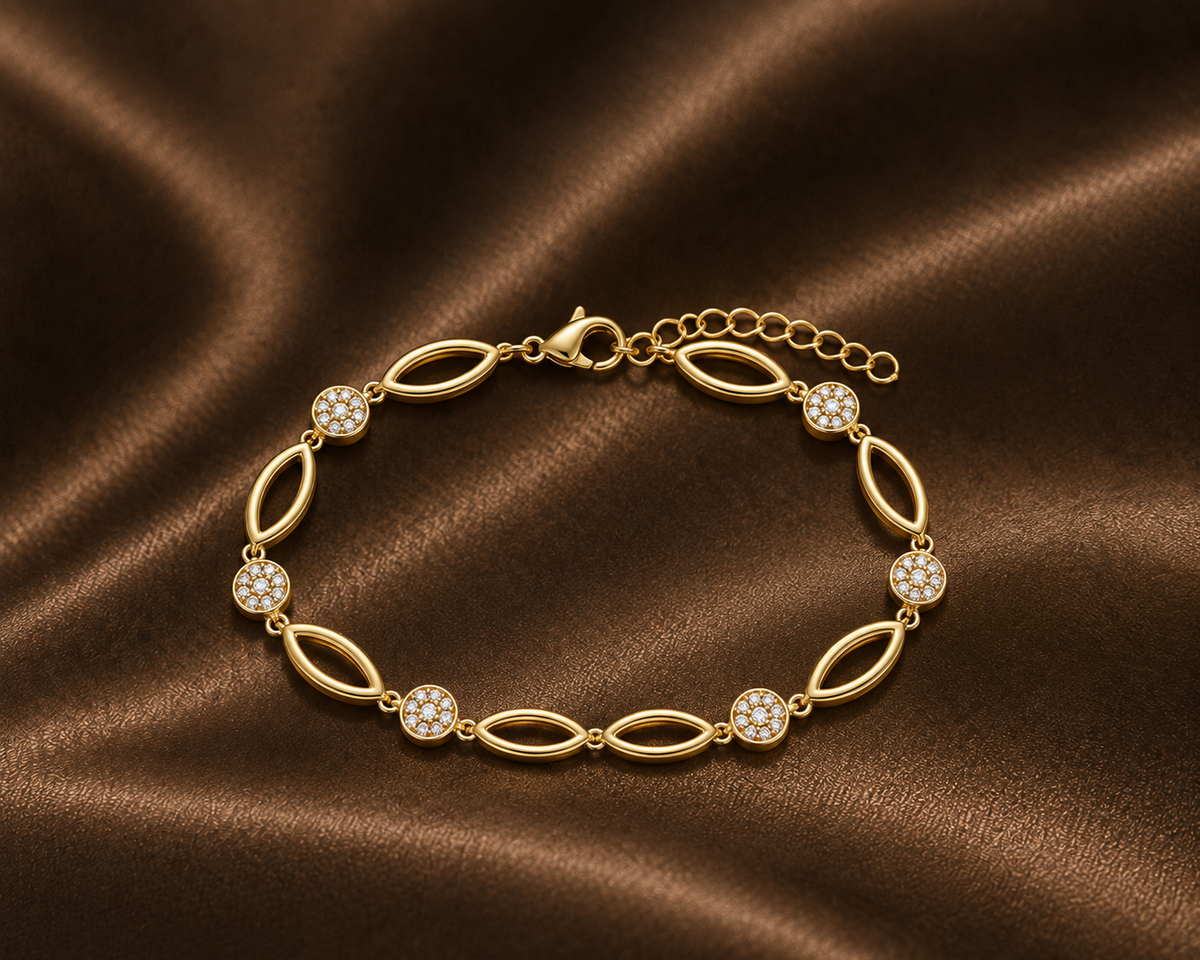 Diamond Station Stacking Bracelet