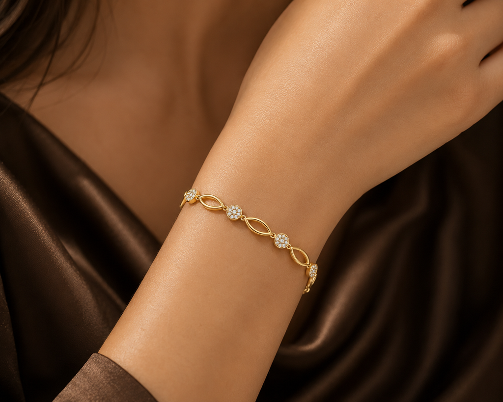 Diamond Station Stacking Bracelet