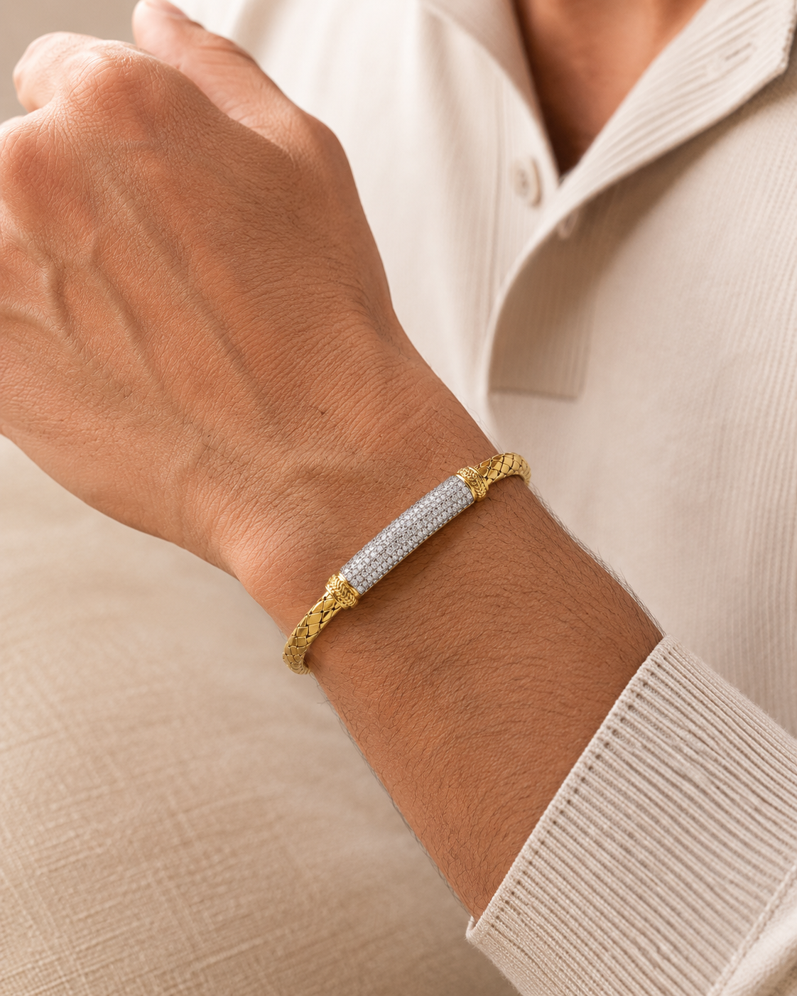 The Diamond Bar Woven Chain
