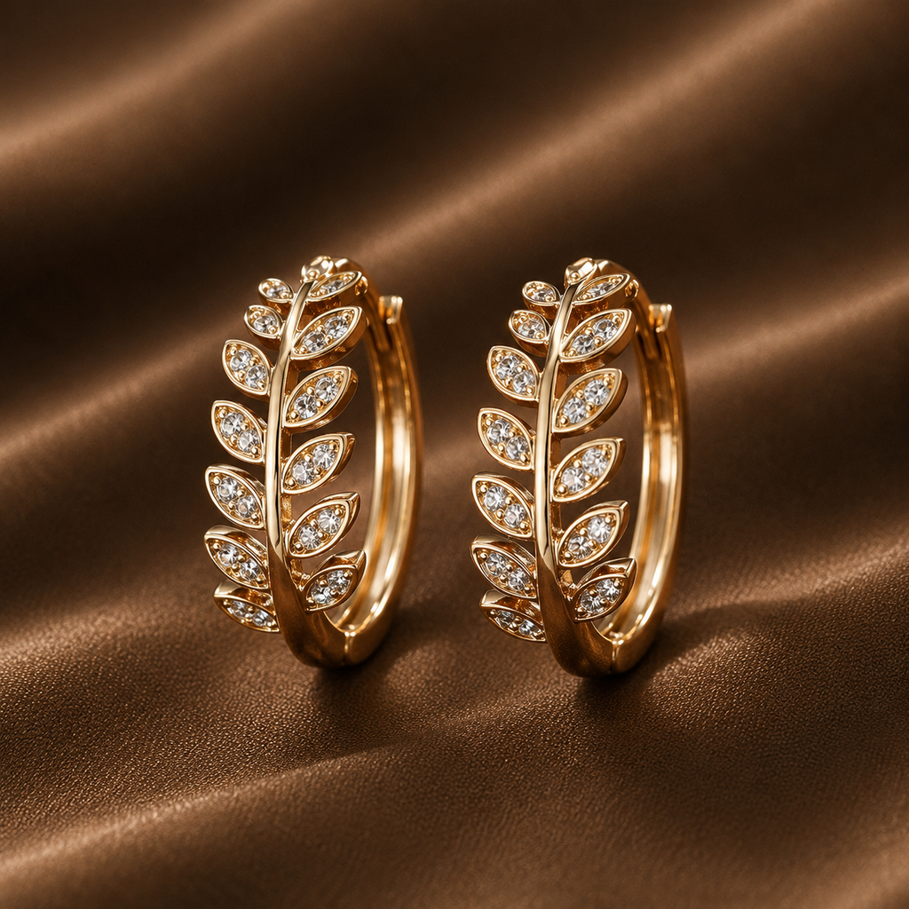The Golden Vine Huggie Hoops
